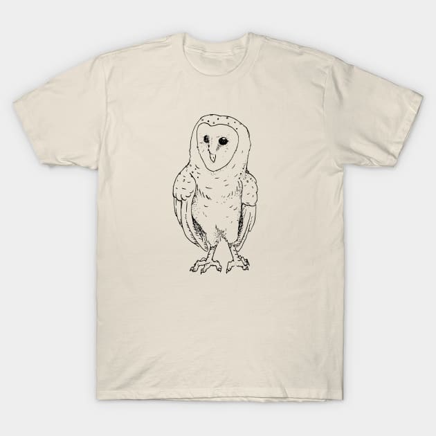 Pen and Ink Barn Owl T-Shirt by CloudWalkerDesigns